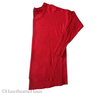 LANE BRYANT Christmas Red Knit Sweater Tunic Top Size 14/16   Pullover